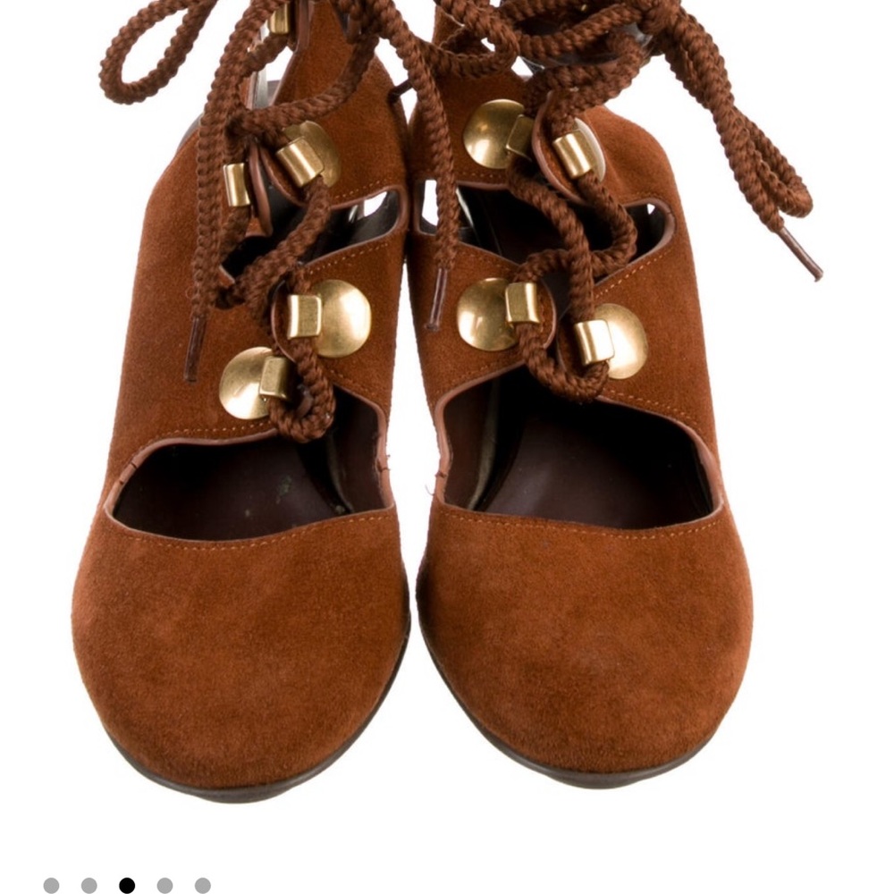 See by Chloe Brown Suede Women's Shoes with Gold Accents